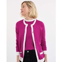 Contrast Tipping Crew Neck Cardigan 12 14