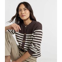 Pure Cotton Striped Open Stitch Cardigan JD Williams 16 18