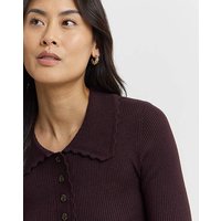 Ribbed Knit Polo Jumper 16 18