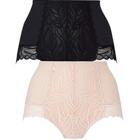 2 Pack Firm Control Briefs Blush Black