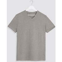 Pure Cotton V Neck T Shirt Long Marl Jacamo 2XL52 54