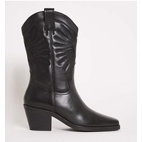 Embroidered Western Calf Boots Ex Wide
