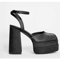 Square Toe Platform Heeled Shoes Ex Wide
