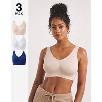 3 Pack Navy Blush White Comfort Tops D Navy Blush White 12 14