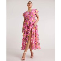 Floral Print Tiered Maxi Dress Floral Print