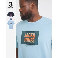 & Hudson Logo T Shirt 3 Pack Chambray & L