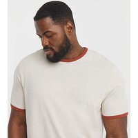 & Ringer T Shirt Red Cream Antique White & L