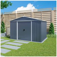 10 X 8 Apex Metal Shed Dark Grey