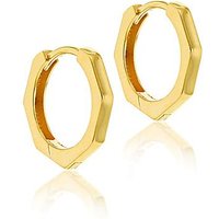 9CT Yellow Gold Hexagon Hoop Earrings