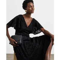 Angel Sleeve Lace Midi Dress
