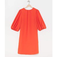 Balloon Sleeve Shift Dress Flame