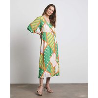 Printed Wrap Midi Dress Print