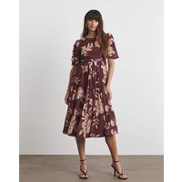 Lace Back Midi Dress Floral