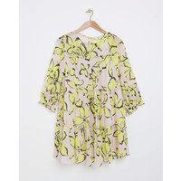 Floral Tiered Swing Dress Lime Print