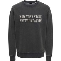 Only & Sons Creative College Crew Sweatshirt Washed Black