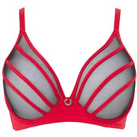Sexy Sheer Mesh Plunge Bra Black Red