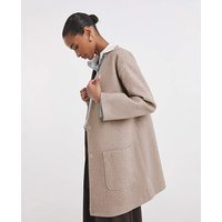 Wool Like Collarless Coat