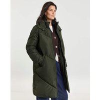 Length Padded Coat Dark Green JD Williams