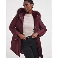 Faux Fur Lined Parka Coat