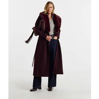 Faux Fur Collar Jacket Aubergine - JD Williams - Size: 16