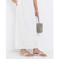Toe Post Low Wedge Sandal Wide