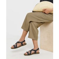 Tubular Flat Sandal Ex Wide Leather