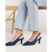 Pointed Toe Slingback Heels Ex Wide Suede