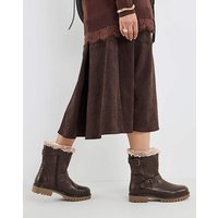 Brown Faux Fur Lined Ankle Boots