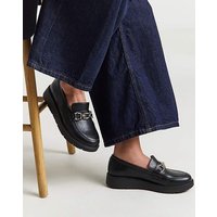 Low Wedge Loafer Chain Wide PU