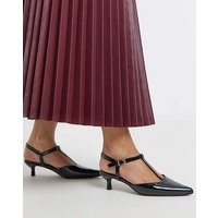 T Bar Pointed Toe Heeled Shoes Wide Patent JD Williams