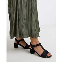 T Bar Heeled Sandals Wide Soft JD Williams