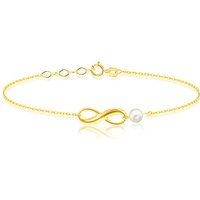 9CT Infinity Bracelet Pearl INCH