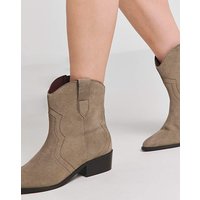 Suede Western Ankle Boot Ex Wide Fit