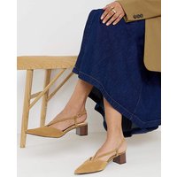 Heeled Pointed Toe Slingbacks Ex Wide