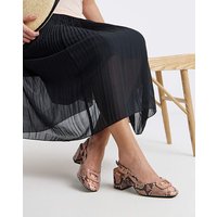 Heeled Slingback Buckle Trim Wide
