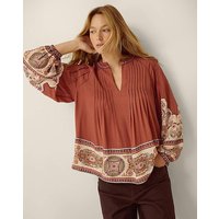 Alexandra Floral Pintuck Blouse
