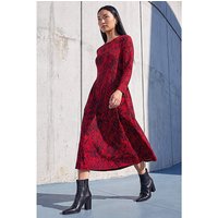 Abstract Side Ruched Midi Dress