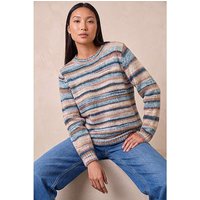 Wool Blend Striped Stretch Jumper