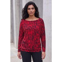 Abstract Print Banded Hem Top