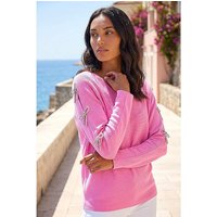 Bow Sleeve V Neck Knit Jumper