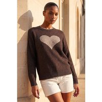 Contrast Stitch Heart Jumper