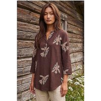 Embroidered Floral V Neck Top