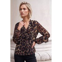 Animal Print Ruffle Top