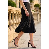 Ribbed Knit Flared Midi Skirt