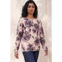 Floral Print Fluffy Knit Jumper Light