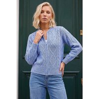 Cable Knit Zip Up Cardigan