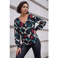 Animal Print V Neck Top