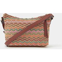 Stripe Raffia Crossbody Bag Pastel Coloured ONE