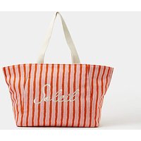 Slogan Stripe Beach Tote Bag ONE