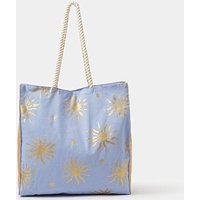 Sun Print Beach Tote Bag Light Blue ONE